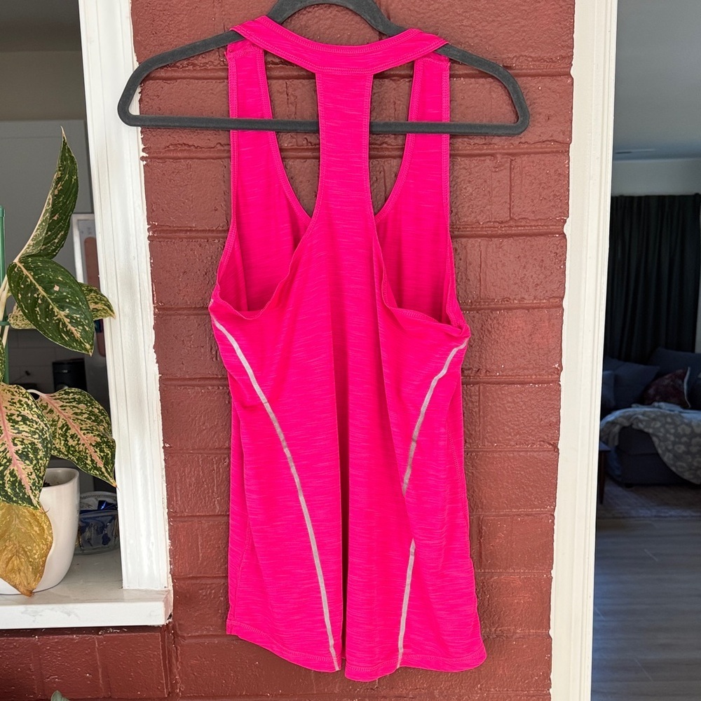 Reebok Women's Hot Pink Racerback Athletic Tank Top - Picture 4 of 4